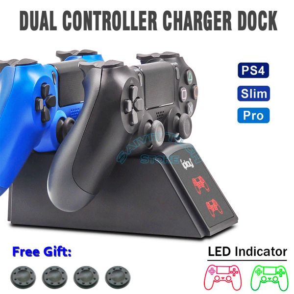 Chargers PS4 / Slim / Pro Dual Contrôleur Fast Charging Dock Station LED Indicator Light Charger Seck pour Sony PlayStation4 Game