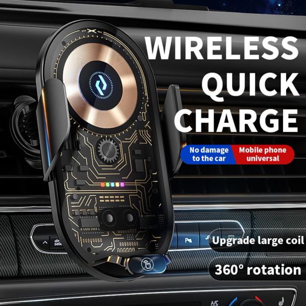 Chargers Q18 Chargeur de voiture magnétique à 360 degrés Rotation de rotation Auto Air Air Ventime pour iPhone 14/13/12 Téléphone de téléphone Carle de charge sans fil