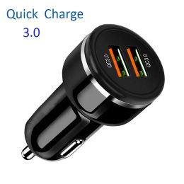 Chargers QC 3.0 Charge rapide du chargeur de voiture de fiche universelle USB 3.0 Une voiture facturant double USB QC3 0 Charge de voiture Frais rapide pour le téléphone mobile