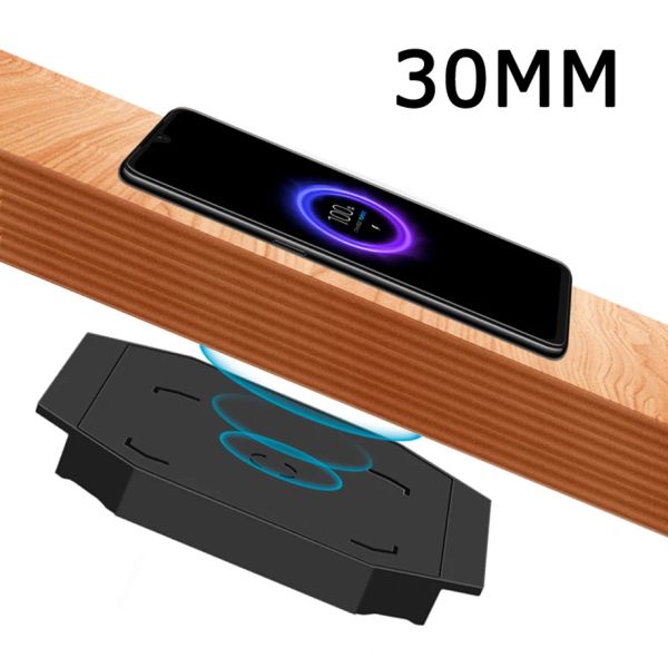 Chargers Qi Invisible Wireless Charger Long Distancia 30 mm Base de carga inalámbrica para iPhone 11 XS Max XR Samsung S20 Xiaomi Huawei