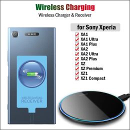 Chargers Qi draadloze laderontvanger voor Sony Xperia XA1 XA2 Ultra Plus XZ XZ1 Compact draadloze oplaadadapter USB Typec -connector