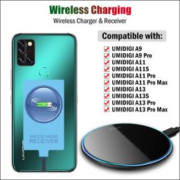 Chargers Qi Wireless Charger -ontvanger voor umidigi A11s A13S A9 A11 A13 Pro Max F3 Telefoon Draadloze oplaadadapter USB Typec -connector