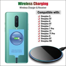 Chargers Qi Wireless Charger -ontvanger voor OnePlus 6 6T 7 7T Pro 8 8T 9R 10R 11R 11 draadloze oplaadadapter USB Typec -connector