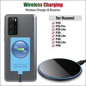 Chargers Qi Charge sans fil pour Huawei P20 Pro P30 P40 Lite P50 MATE 9 10 Pro CHARGEUR SANS WIRED PAD + ADAPTEURS DE RECEPER USB TYPEC