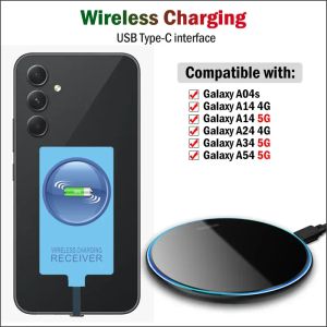 Chargers Qi Charge sans fil pour Samsung Galaxy A54 A34 A24 A14 A04 A04S PAD CHARGEUR SANS WIRE