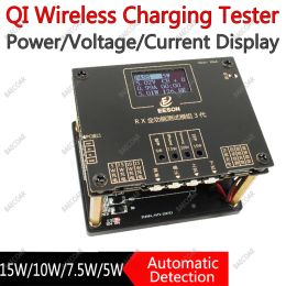 Laders Qi Wireless laadtester Power Detector 15W 10W draadloze ladermeter Test tool Spanning Stroommonitor Multi -functie