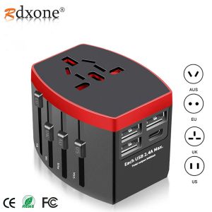 Chargers rdxon reisadapter International Universal Power Adapter Allinone USB C Port Wereldwijd muurlader voor UK/EU/AU/VS