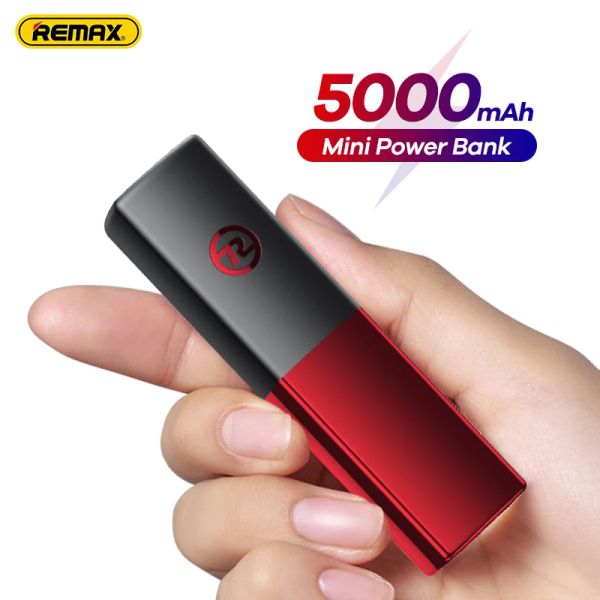 Chargers Remax Mini Power Bank 5000mAh incorporado en cable PowerBank Batería externa Cargador portátil para iPhone Bancos de energía de repuesto de emergencia de emergencia