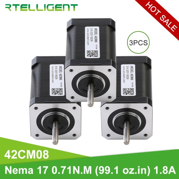 Chargers Rtelligent Nom 17 Moteur pas à pas 0,71N.M 60 mm 3pcs NEMA 17 Motor de pas avec fil de 30 cm pour imprimante 3D CNC Hine