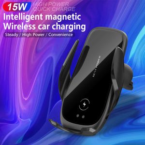 Chargers Smart Phone Draadloze 15W Auto Mobiele Houder Bevestig aan het dashboard of de ventilatieopeningen voor iPhone 12