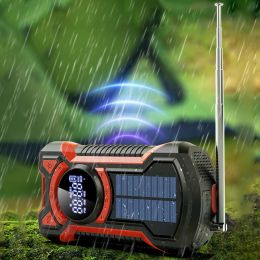 Chargers Solar Emergency Weather Radio BluetoothCompatible 5.3 Hand Crank Telefoonlader LED Zaklamp SOS Alarm voor kampeerwandeltenten