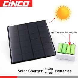 Opladers Solar Panel Outdoor Universal Battery Charger DC 5V 1A 1.2V 4 Slot AA/AAA Oplaadbare batterijladeradapter USB -plug