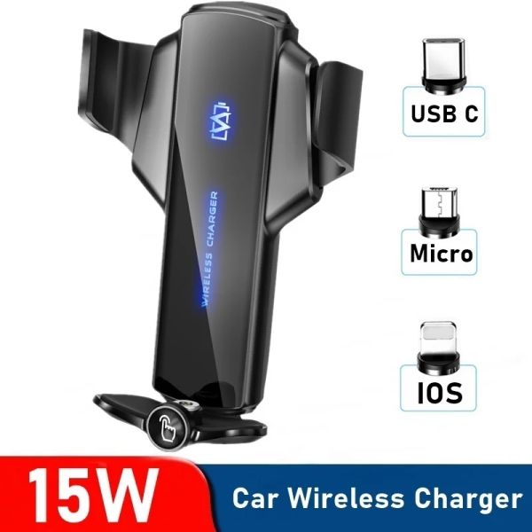 Chargers Chargeur sans fil de voiture magnétique Tongdaytech 15W pour iPhone XS 8 7 6 11 12 Pro MAX FAST Chargeur en porte-voiture pour Samsung S21 S20