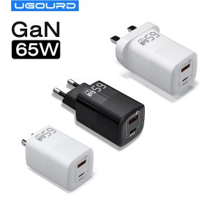 Chargers Ugourd PD 65W GAN Adaptateur d'alimentation du chargeur rapide avec USB A et Type C Quick Charge UK EU US PLIG