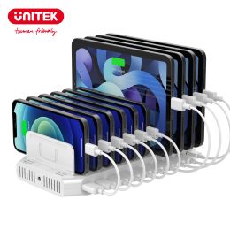 Chargers Unitek 160W Charger Station avec USB C PD 60W QC 3.0 Charge rapide 10port USB Charge pour iPhone MacBook ordinateur portable iPad Samsung