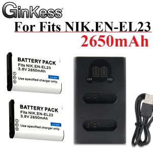 Mise à niveau des chargeurs pour ENEL23 EN EL23 Batterie Liion + chargeur double USB LED avec port de type C pour Nikon Coolpix P900 P610 P600 B700 S810C