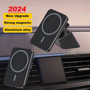 Chargers Amélioration du support de chargeur sans fil magnétique Strong Car Nected Téléphone Clip Air Vent Tableau de tableau de bord pour Magsafe iPhone 12 13 14 15 Pro Max