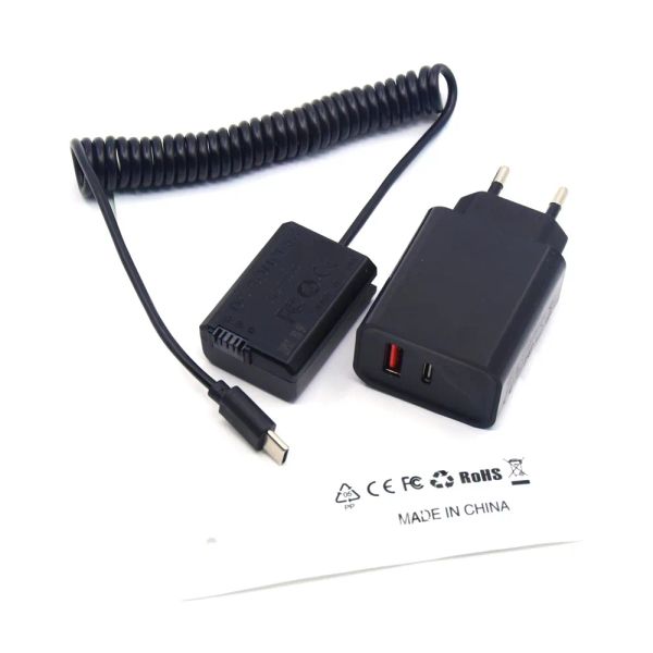 Cargadores USB Tipo C Cable Adaptador de alimentación ACPW20 NP FW50 Batería Dummy PD Cargador para Sony Zve10 A6500 A6300 A6000 SLTA55 NEXC5 NEX5N QX1