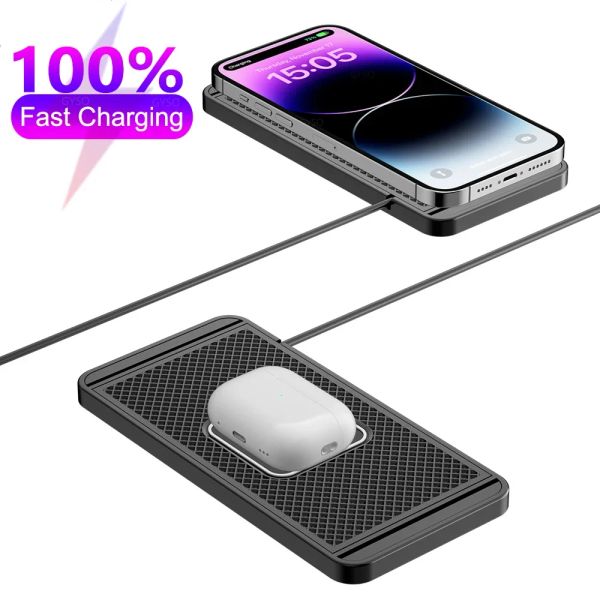 Chargers Chargeur Chargeur Chargeur Chargeur de charge Wireless PAD DACK USB TYPE C TO USB C CABLE 100W / 5A PD CHARGEUR DE CHARGE FAST pour l'iPhone 15