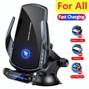 Chargers Wireless Charger Car Téléphone Téléphone 15W Station de charge rapide pour iPhone Xiaomi Samsung Huawei Magnetic Wireless Car Charger