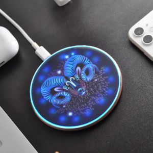 Laders Wireless Charger Fast Charger voor Apple iPhone 8 Plus 15W Desk Quick Charging Pad Android -telefoons voor Xiaomi Mi 9 met LED -licht