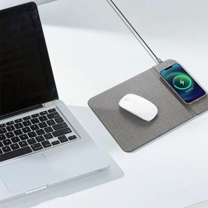 Chargers Wireless Qi Snel opladen 15W met magnetische en niet -slipmat MAT Pad voor smartphone Office Type USB C PU Lederen Charger Muispad