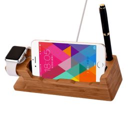 Chargers Station de quai de chargement en bois pour support de téléphone mobile stand de support de charge en bambou Base de support pour Apple Watch pour iPhone