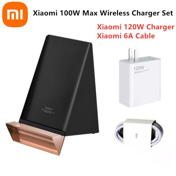 Chargers Xiaomi 100W Max MAX WIRESS CHARGER Stand avec chargeur 120w Câble 6A Charge rapide pour Xiaomi 12/11/10 QI Charge pour iPhone / Samsung