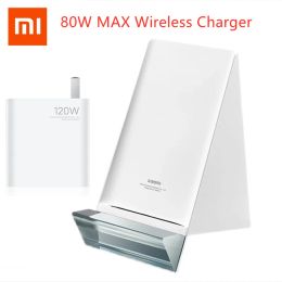 Chargers Xiaomi 80W Max Wireless Charger Stand Set Smart Vertical Charging Base met 120 W Charger Cable Fast Charge voor Xiaomi/iPhone