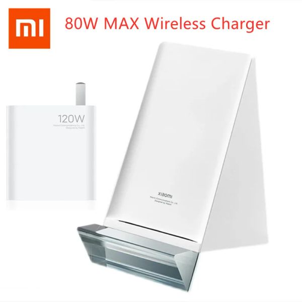 Chargers Xiaomi 80W Max MAX WIRESS CHARGER SET SET SMART VERTICAL CHARGING BASE AVEC 120W Câble de chargeur Charge rapide pour Xiaomi / iPhone
