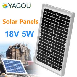 Laders Yagou 5W 18V zonnepaneel met DC 30 cm waterdichte buitenoplader Solar Cell voor beveiligingscamera Garden Street Lights Water Pump