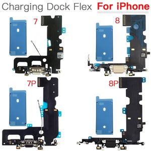 Cable flexible de la muelle de puerto de carga para iPhone 7 7p 8 más cargador USB con reemplazo de reparación de cinta adhesiva de pantalla