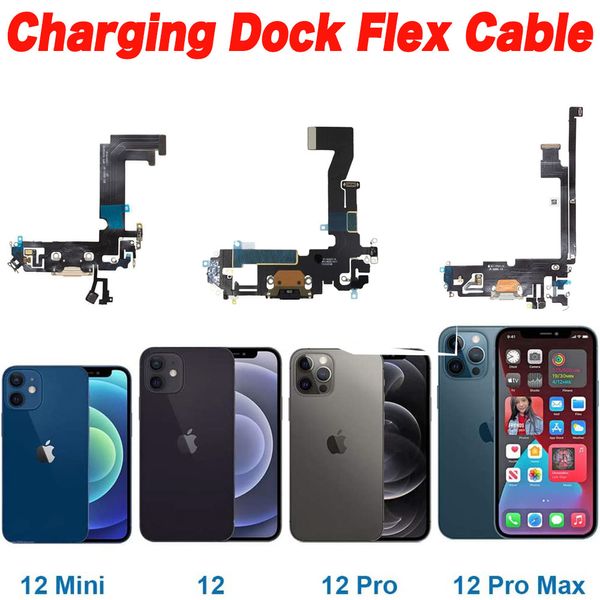 Cable flexible del puerto de carga para iPhone 12 12mini Pro Max USB Micrófono de muelle de cargador y reemplazo de antena de señalización