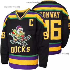 Charlie Conway Jersey Mighty Ducks Hockey Jersey 99 Adam Banks Jersey Jersey deportivo clásico Todo cosido Nuevo color Tamaño de EE. UU. S-3XL