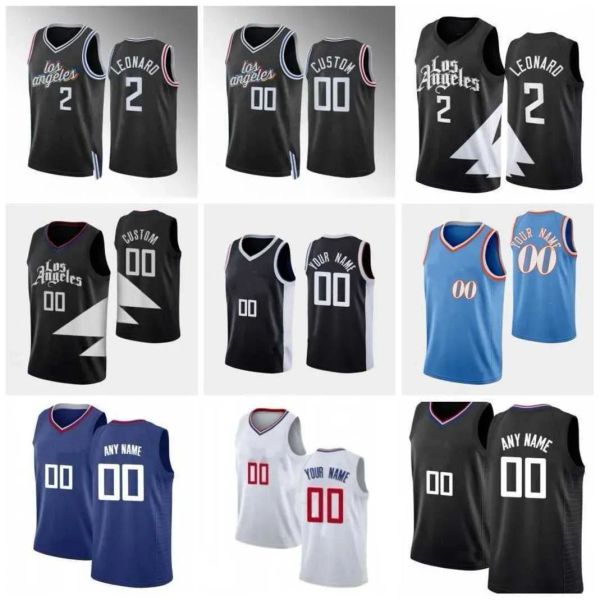 Charlotte''Hornets''Kawhi John 11 Wall 2 Leonard Paul 13 Maillots de basket personnalisés Terance 14 Mann Reggie 1 Angeles Zubac Clipper Jersey Nic