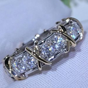 Charme 10k Or 4mm Lab Diamant Bague 925 Bijoux En Argent Sterling Bague De Fiançailles De Mariage Anneaux pour Femmes Hommes Partie Accessoire Cadeau