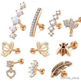 Charm 1 stk kristal bloem tragus piercing oorram schroef bal hart blad kraakbeen piercing stud helix sieraden schelp toren