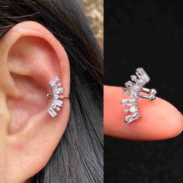 Charme 1pc forme de fleur d'étoile simple zircon oreille à l'oreille femme charmante clip cristal sur les boucles d'oreilles oreilles sans boucles d'oreilles en piercing bijoux
