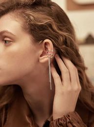 Charm 1pc trend drie lagen lange tassel oor clip oorring mode niet-piercing oordop voor vrouwen nep kraakbeen piercing sieraden