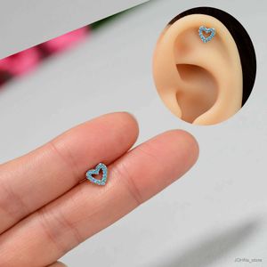 Charme 1pc Boucles d'oreilles à feuilles de fleur de coeur bleu tendance à la mode pour femmes
