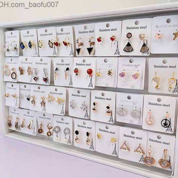 Breloque 20 paires/lot de bijoux à la mode en acier inoxydable 316L, vente en gros, Yiwu, conception de boucles d'oreilles pour femmes Z230706
