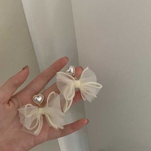 Charme 2021 nouveauté mode boucles d'oreilles goutte dentelle à la mode nœud papillon femmes boucles d'oreilles élégantes femme coréenne bijoux G230225