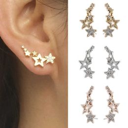 Charm 2021 Glanzende ster Moon Stud -oorbellen voor vrouwen Everyday Girls Birthday Gift Jewelry Mini Star Stud Fashion Earring AA230518