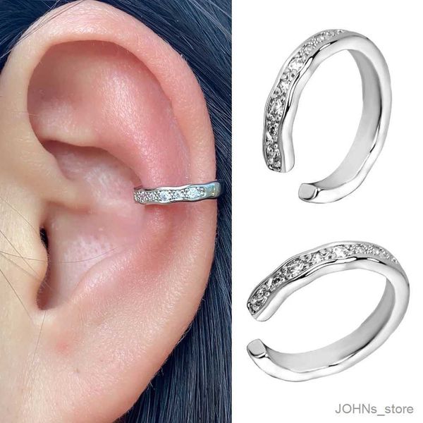 Charme 2pc coréen arc-en-ciel cristal CZ Clip boucles d'oreilles pour femmes fille sans trou d'oreille de boucles d'oreilles fausses oreilles