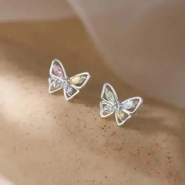 Charme 2PcsCoréen 925 Aiguilles En Argent Tragus Piercing Helix Papillon Boucles D'oreilles pour Femmes À La Mode Mignon Boucle D'oreille Bijoux Cadeaux 231208