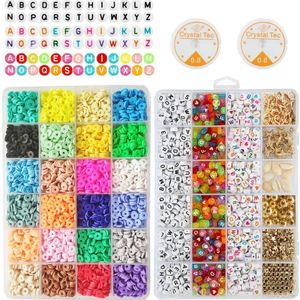 Charme 5880pcs Platte Ronde Polymeer Klei Schijven Losse Spacer Kralen voor Diy Sieraden Maken Kits Benodigdheden Ambachtelijke Handgemaakte Oorbellen Bracalets