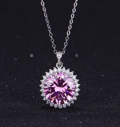 Charm 5ct Lab Pink Diamond Pendant 925 Sterling Silver Wedding Pendants ketting voor vrouwen Bridal Party Choker Jewelry Gift2735567