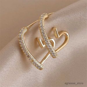 Charm 925 Silver Naald Simple Fashion Love Earbrongs Real Gold Compating Euro Delicate Luxury Style oorbellen vrouwelijk R230819
