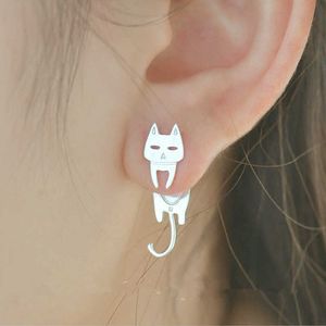 Charm 925 Sterling Silver Cat Fish D oorbellen voor vrouwen Gift Hypoallergeenic Sterling-Silver-Joodry voorkomen Allergie L230309