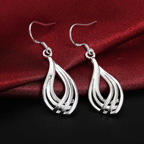 Charme 925 Boucles d'oreilles en argent sterling Bijoux de mode Femme élégante Charme Twist Ligne ondulée Boucles d'oreilles Trendsetter Cadeaux de Noël G230225